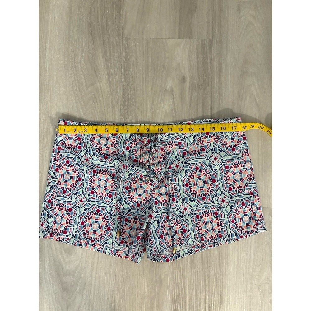Helen Jon Women Short Geometric Print Board Blue Pink Lace Up Water Resistant 10 - Picture 5 of 9